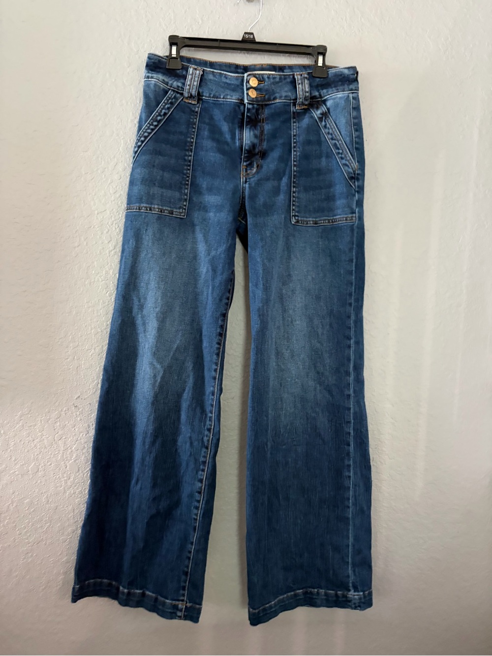 Kut from the Kloth High-Rise Wide Leg Jeans in Medium Blue Denim size 8 - Picture 2 of 5
